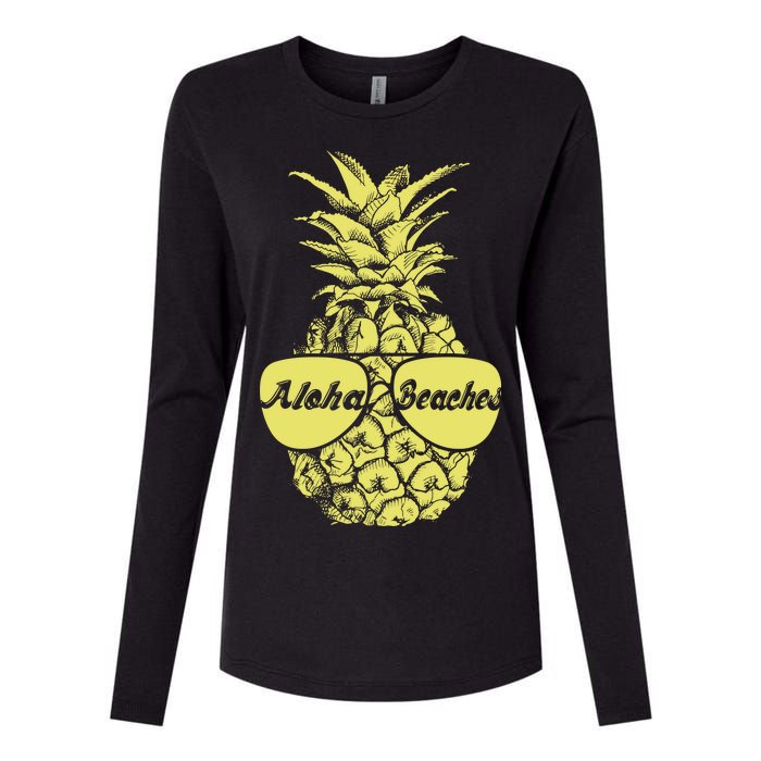 Aloha Beaches Pineapple  Womens Cotton Relaxed Long Sleeve T-Shirt