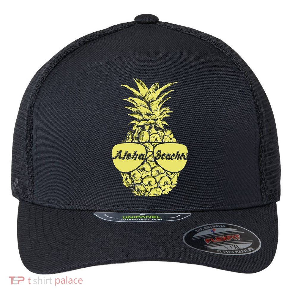 Aloha Beaches Pineapple  Flexfit Unipanel Trucker Cap