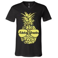 Aloha Beaches Pineapple  V-Neck T-Shirt