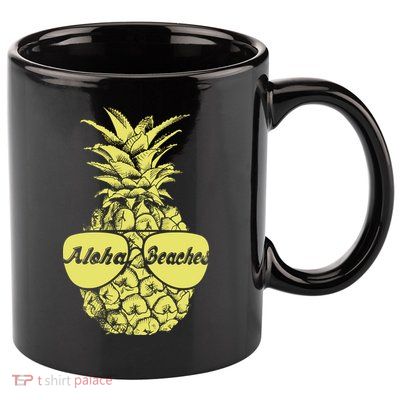 Aloha Beaches Pineapple  11oz C Handle Ceramic Mug