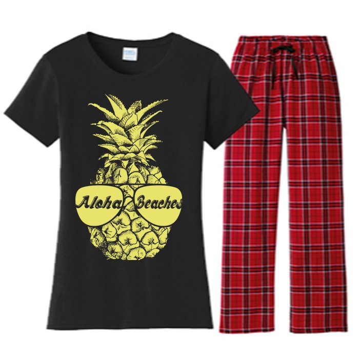 Aloha Beaches Pineapple  Women's Flannel Pajama Set