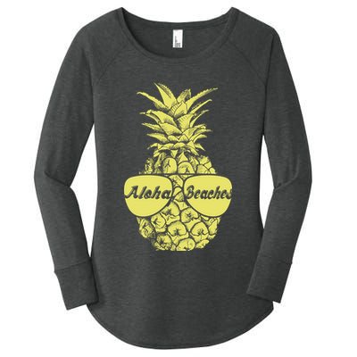 Aloha Beaches Pineapple  Women's Perfect Tri Tunic Long Sleeve Shirt