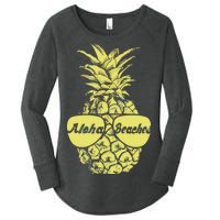 Aloha Beaches Pineapple  Women's Perfect Tri Tunic Long Sleeve Shirt