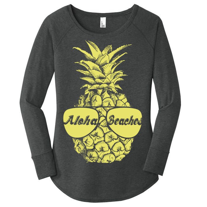 Aloha Beaches Pineapple  Women's Perfect Tri Tunic Long Sleeve Shirt