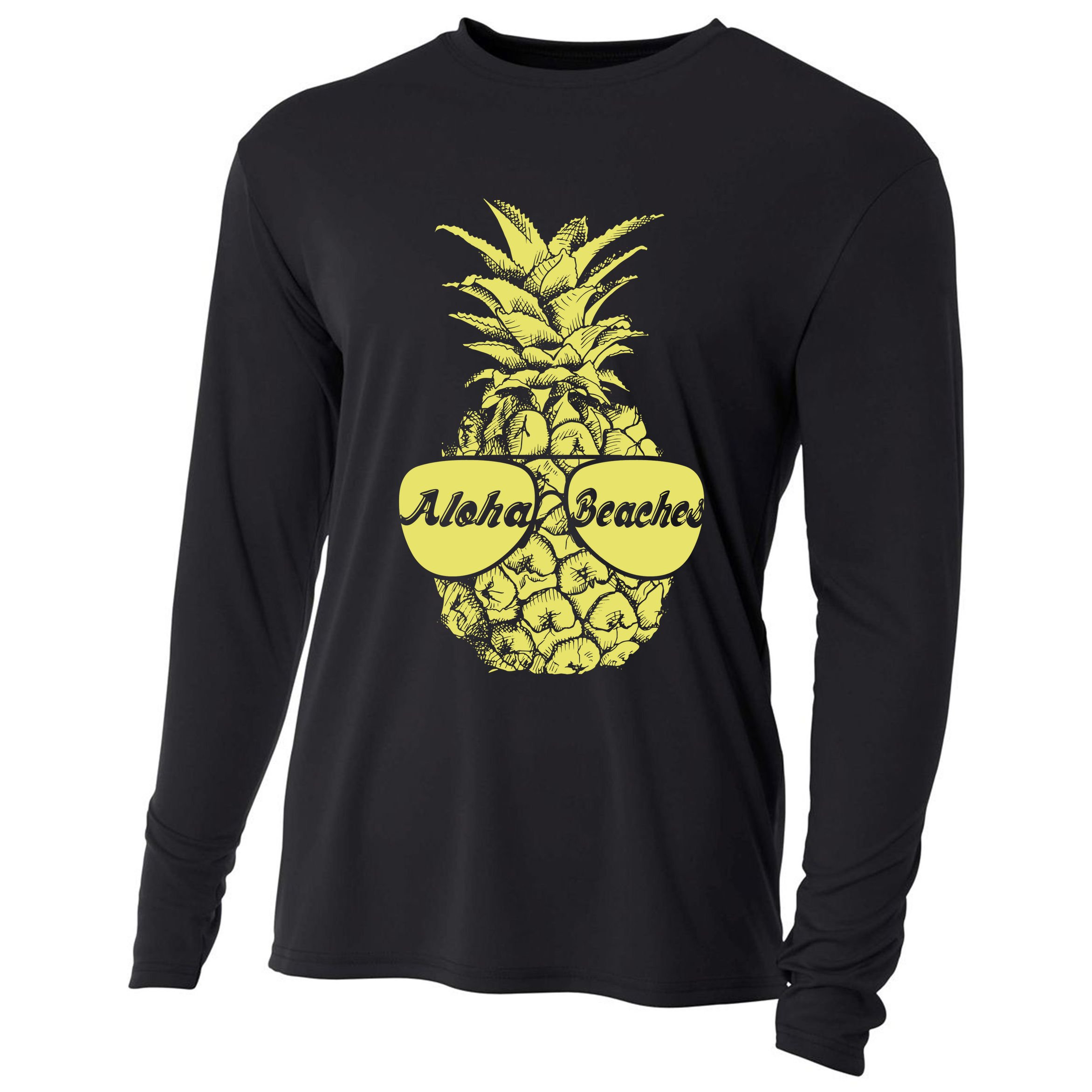 Aloha Beaches Pineapple  Cooling Performance Long Sleeve Crew