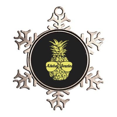 Aloha Beaches Pineapple  Metallic Star Ornament