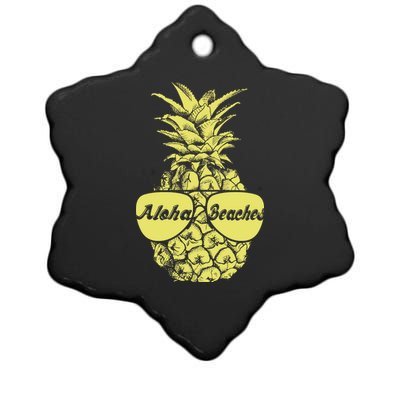 Aloha Beaches Pineapple  Ceramic Star Ornament