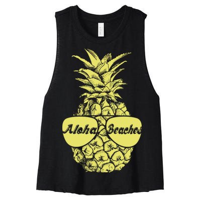 Aloha Beaches Pineapple  Women's Racerback Cropped Tank