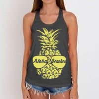 Aloha Beaches Pineapple  Women's Knotted Racerback Tank