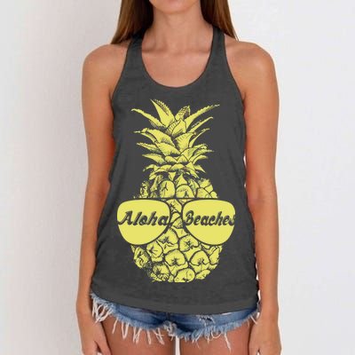 Aloha Beaches Pineapple  Women's Knotted Racerback Tank