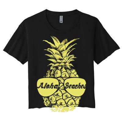 Aloha Beaches Pineapple  Women's Crop Top Tee