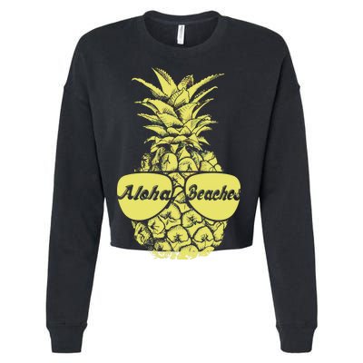 Aloha Beaches Pineapple  Cropped Pullover Crew