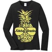 Aloha Beaches Pineapple  Ladies Long Sleeve Shirt