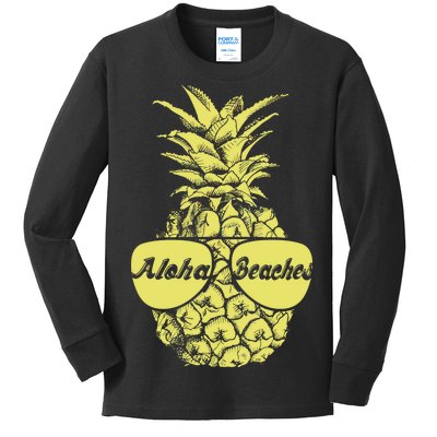 Aloha Beaches Pineapple  Kids Long Sleeve Shirt