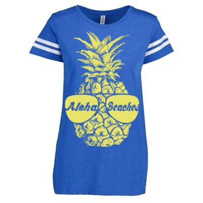 Aloha Beaches Pineapple  Enza Ladies Jersey Football T-Shirt