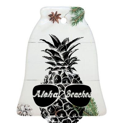 Aloha Beaches Pineapple  Ceramic Bell Ornament