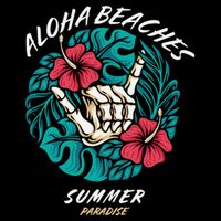 Aloha Beaches Skeleton Hand Rock On Flowers Impact Tech Backpack