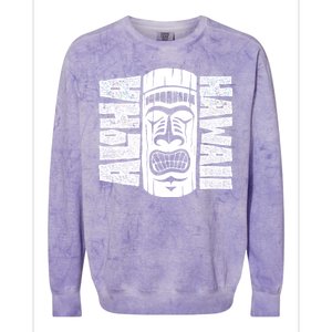 Aloha Hawaii Tiki Statue Colorblast Crewneck Sweatshirt