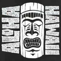 Aloha Hawaii Tiki Statue 7 Panel Mesh Trucker Snapback Hat