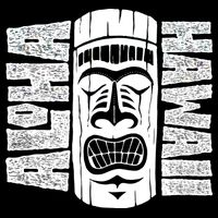 Aloha Hawaii Tiki Statue USA-Made Doggie Bandana