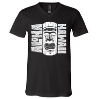 Aloha Hawaii Tiki Statue V-Neck T-Shirt