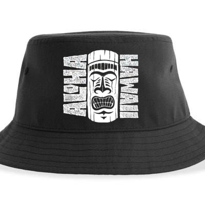 Aloha Hawaii Tiki Statue Sustainable Bucket Hat