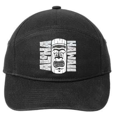 Aloha Hawaii Tiki Statue 7-Panel Snapback Hat