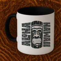 Aloha Hawaii Tiki Statue Mug