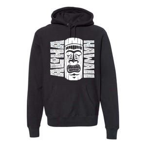 Aloha Hawaii Tiki Statue Premium Hoodie