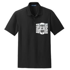 Aloha Hawaii Tiki Statue Dry Zone Grid Polo