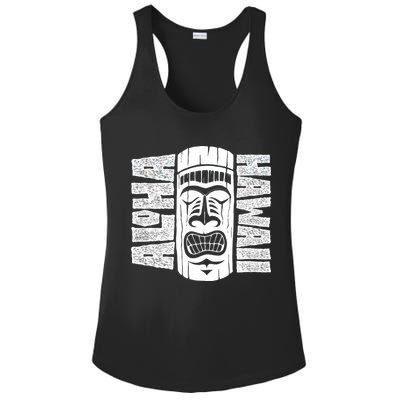 Aloha Hawaii Tiki Statue Ladies PosiCharge Competitor Racerback Tank