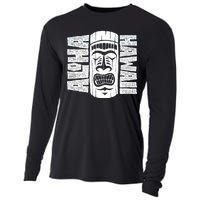 Aloha Hawaii Tiki Statue Cooling Performance Long Sleeve Crew