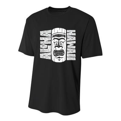 Aloha Hawaii Tiki Statue Youth Performance Sprint T-Shirt