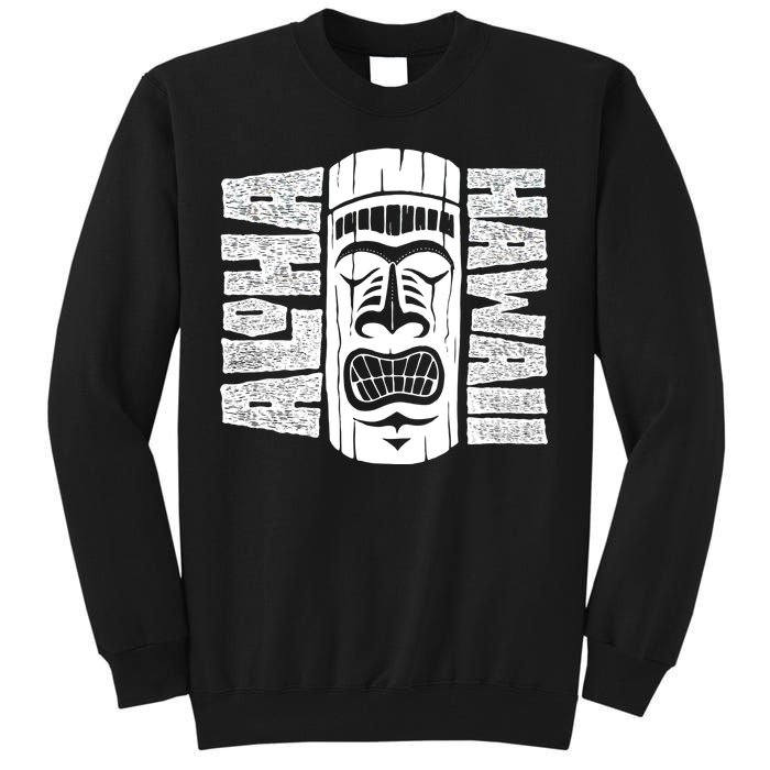 Aloha Hawaii Tiki Statue Tall Sweatshirt