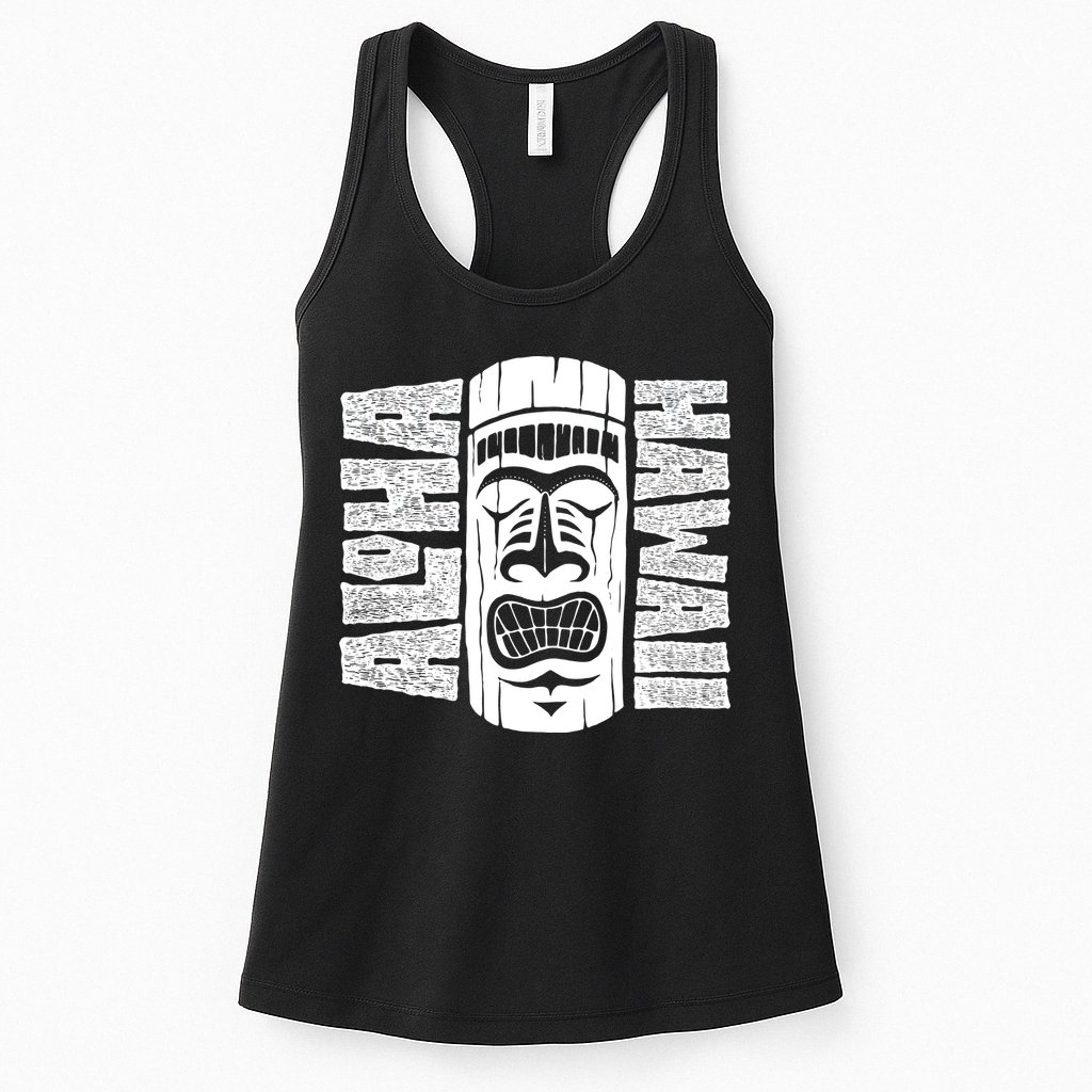Aloha Hawaii Tiki Statue Womens Tank Top