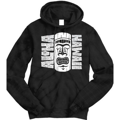 Aloha Hawaii Tiki Statue Tie Dye Hoodie