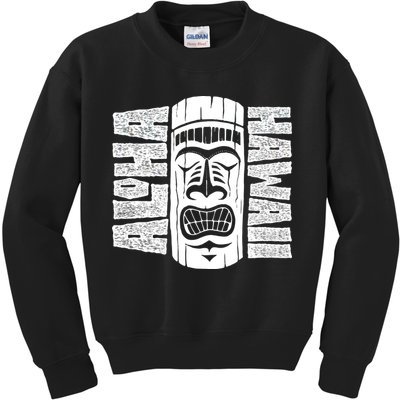 Aloha Hawaii Tiki Statue Kids Sweatshirt