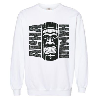 Aloha Hawaii Tiki Statue Garment-Dyed Sweatshirt