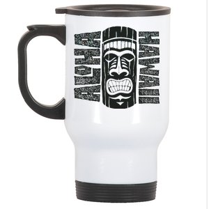 Aloha Hawaii Tiki Statue Stainless Steel Travel Mug