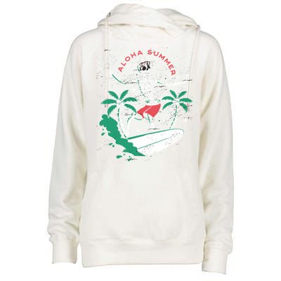 Aloha Summer Womens Funnel Neck Pullover Hood