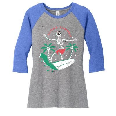 Aloha Summer Women's Tri-Blend 3/4-Sleeve Raglan Shirt