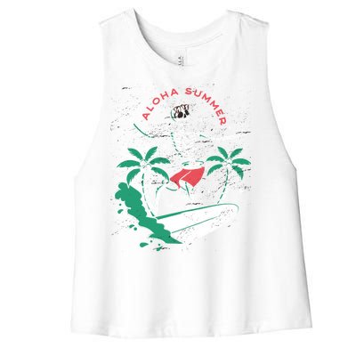 Aloha Summer Women's Racerback Cropped Tank