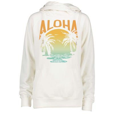 Aloha Summer Beach Womens Funnel Neck Pullover Hood