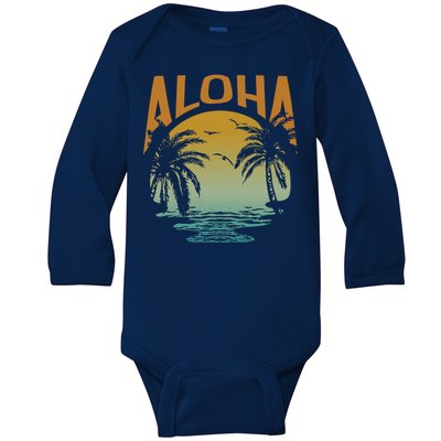 Aloha Summer Beach Baby Long Sleeve Bodysuit