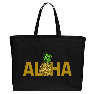 Aloha Summer Pineapple Cotton Canvas Jumbo Tote