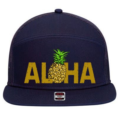 Aloha Summer Pineapple 7 Panel Mesh Trucker Snapback Hat