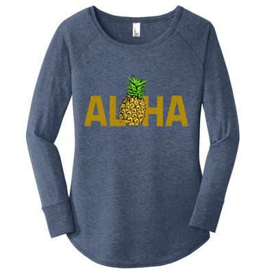 Aloha Summer Pineapple Women's Perfect Tri Tunic Long Sleeve Shirt
