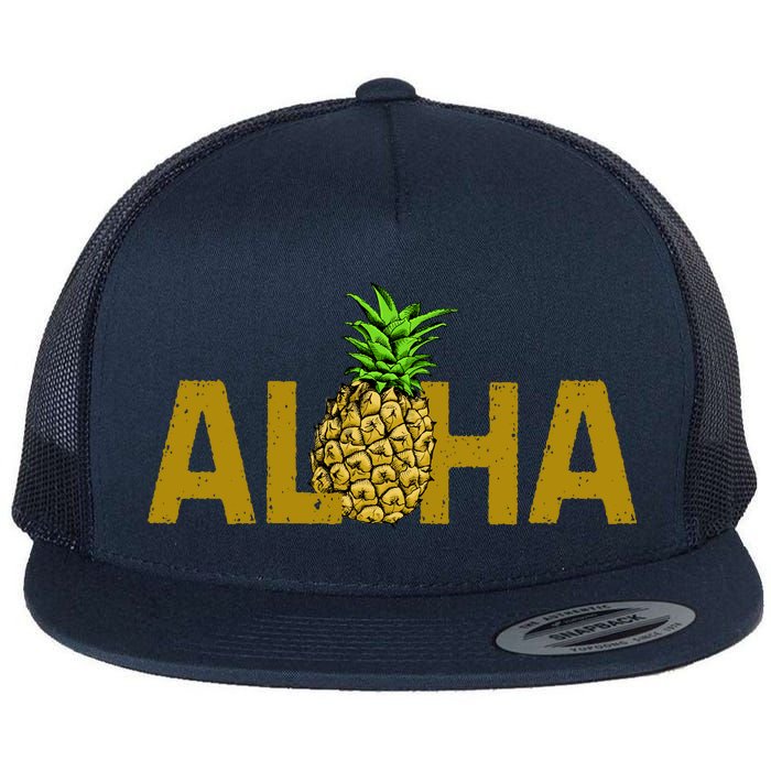 Aloha Summer Pineapple Flat Bill Trucker Hat