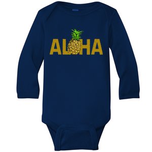 Aloha Summer Pineapple Baby Long Sleeve Bodysuit