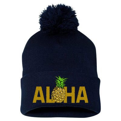 Aloha Summer Pineapple Pom Pom 12in Knit Beanie